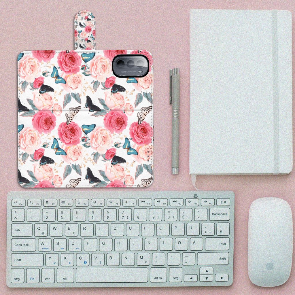 Motorola Moto G31 | G41 Hoesje Butterfly Roses