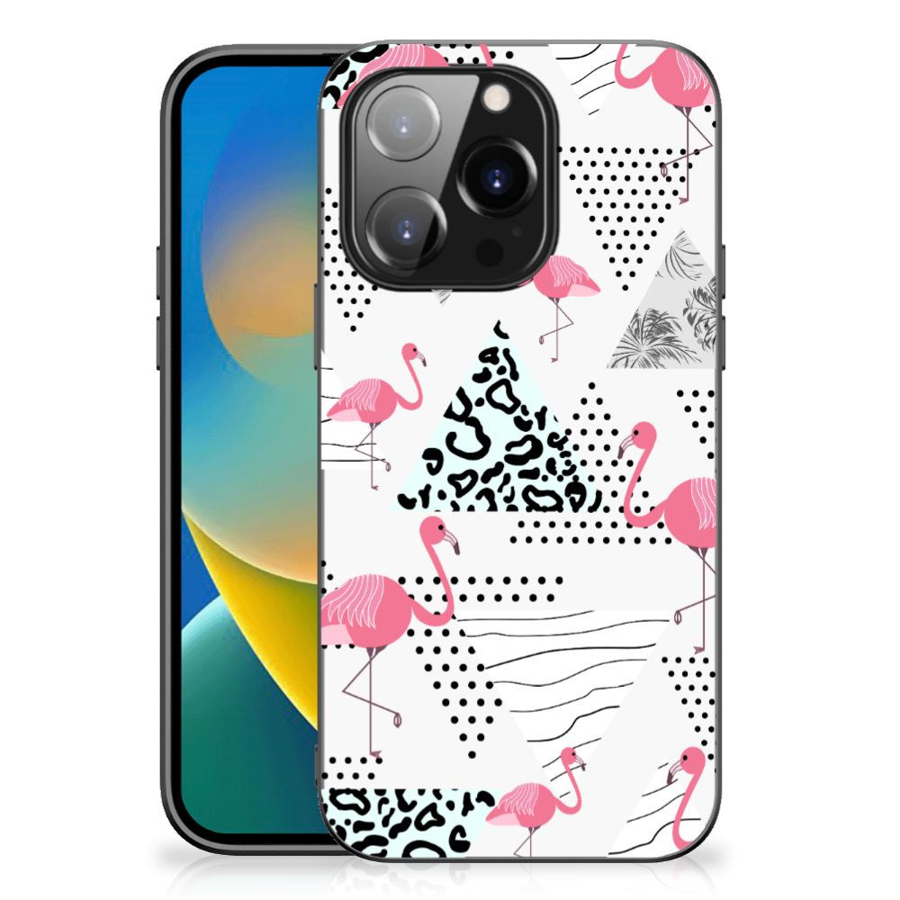 iPhone 14 Pro Dierenprint Telefoonhoesje Flamingo Triangle B2C Telecom