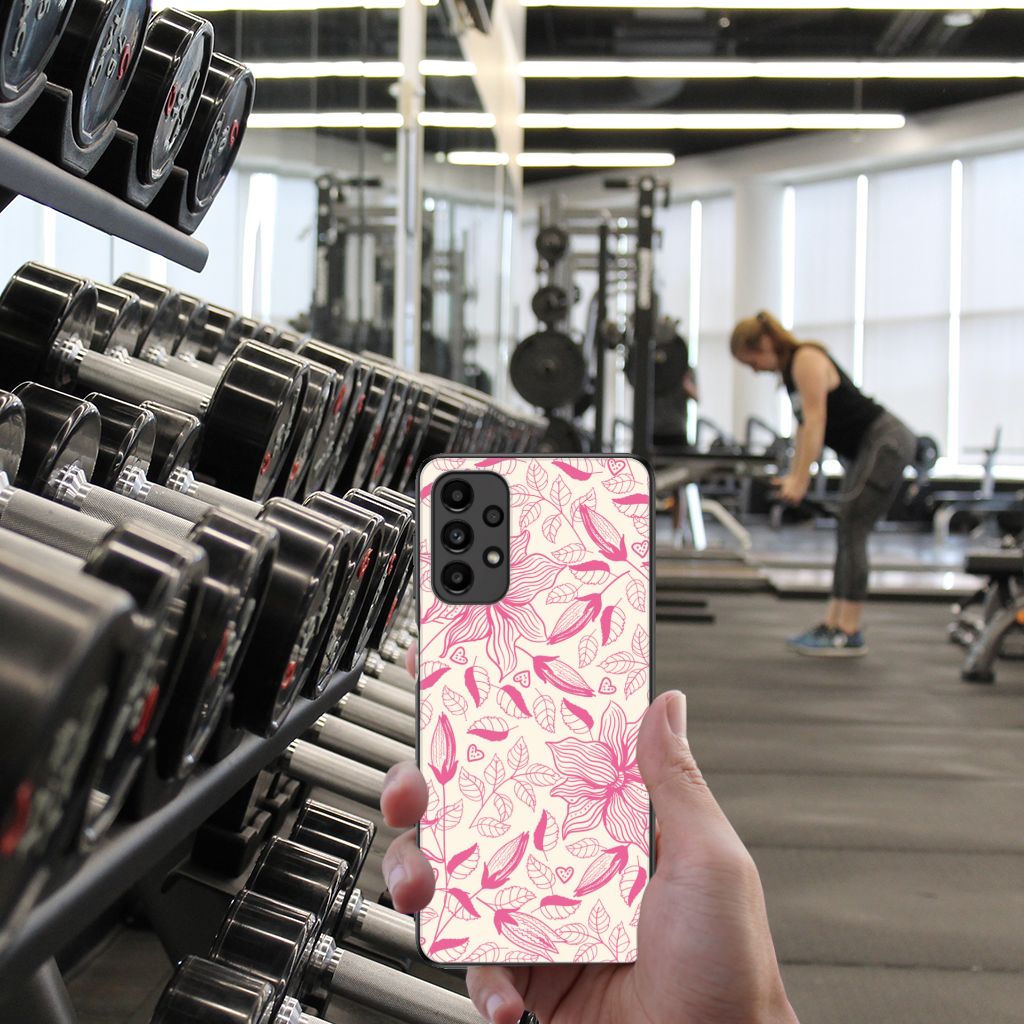 Samsung Galaxy A13 4G Bloemen Hoesje Pink Flowers B2C Telecom