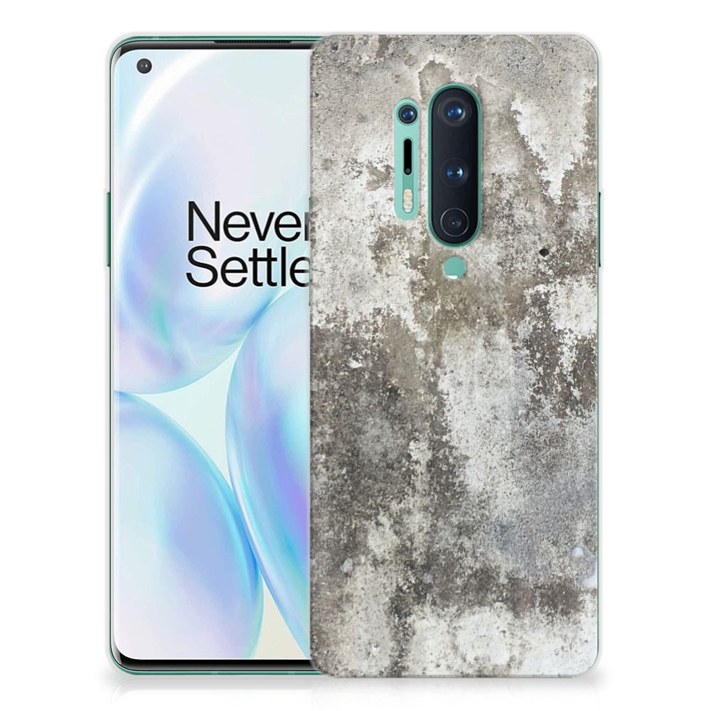 OnePlus 8 Pro TPU Siliconen Hoesje Beton Print