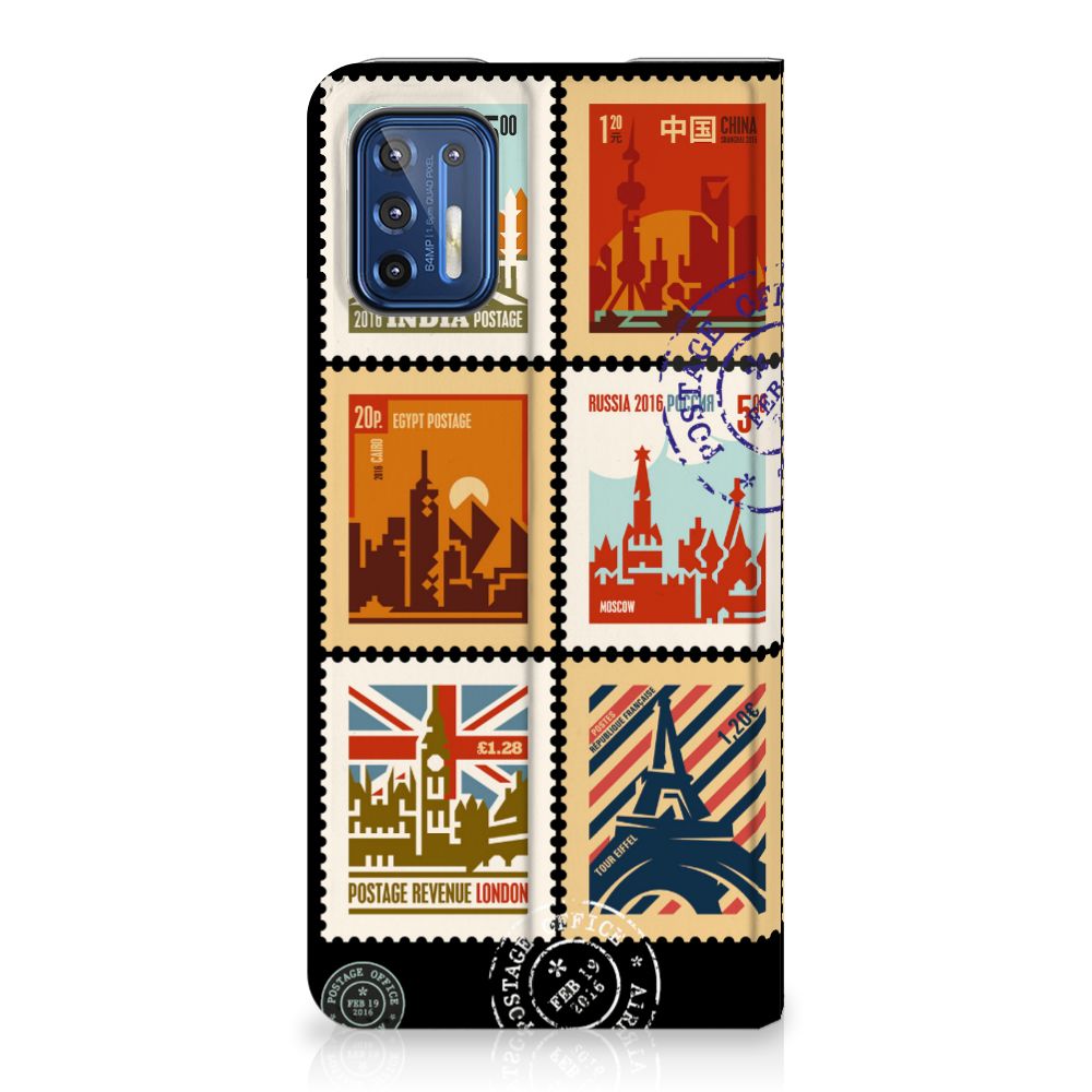 Motorola Moto G9 Plus Book Cover Postzegels - B2C Telecom