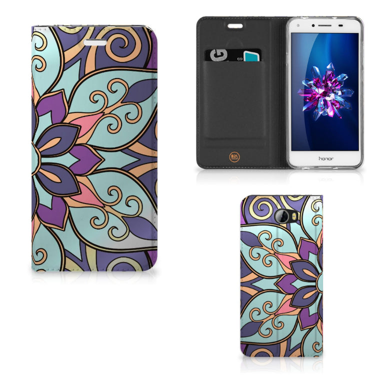 Huawei Y5 2 | Y6 Compact Smart Cover Purple Flower