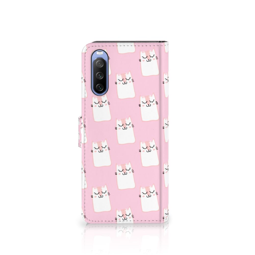 Sony Xperia 10 III Telefoonhoesje met Pasjes Sleeping Cats