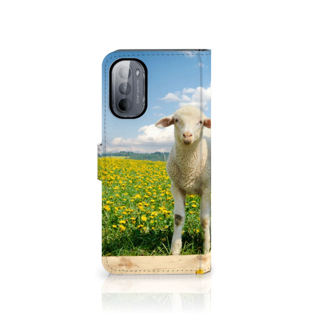 Motorola Moto G31 | G41 Telefoonhoesje met Pasjes Schaap en Lammetje