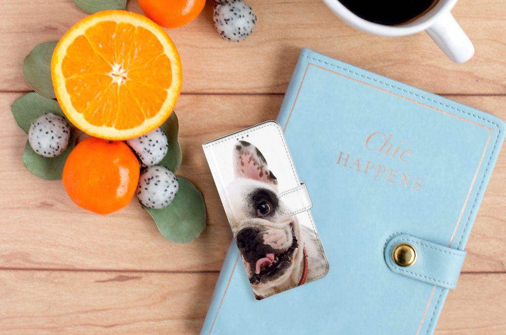 Motorola Moto G60 Telefoonhoesje met Pasjes Franse Bulldog