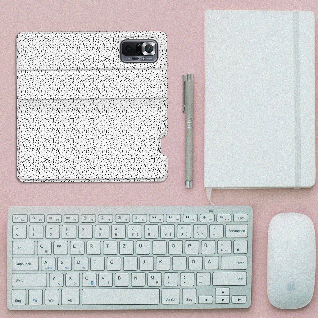Xiaomi Redmi Note 10 Pro Hoesje met Magneet Stripes Dots - B2C Telecom