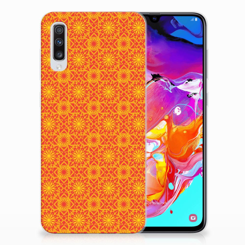 Samsung Galaxy A70 TPU bumper Batik Oranje