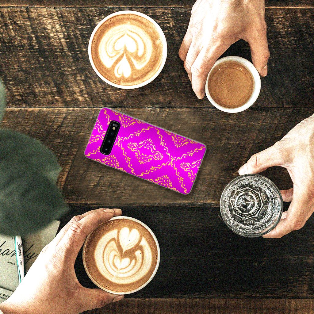 Siliconen Hoesje Samsung Galaxy S10 Barok Roze
