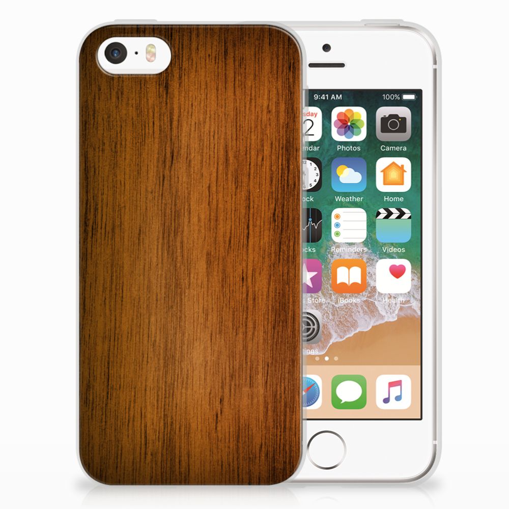 Apple iPhone SE | 5S Bumper Hoesje Donker Hout