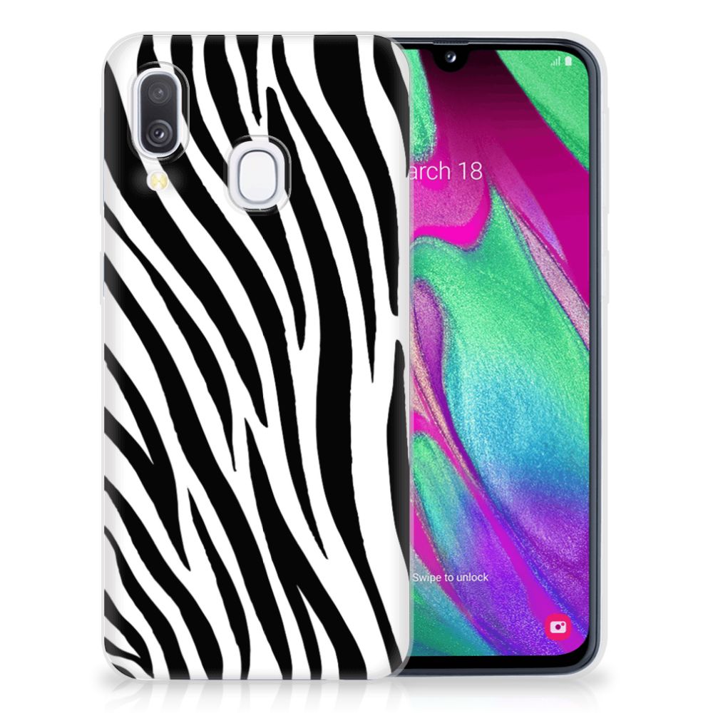 Samsung Galaxy A40 TPU Hoesje Zebra