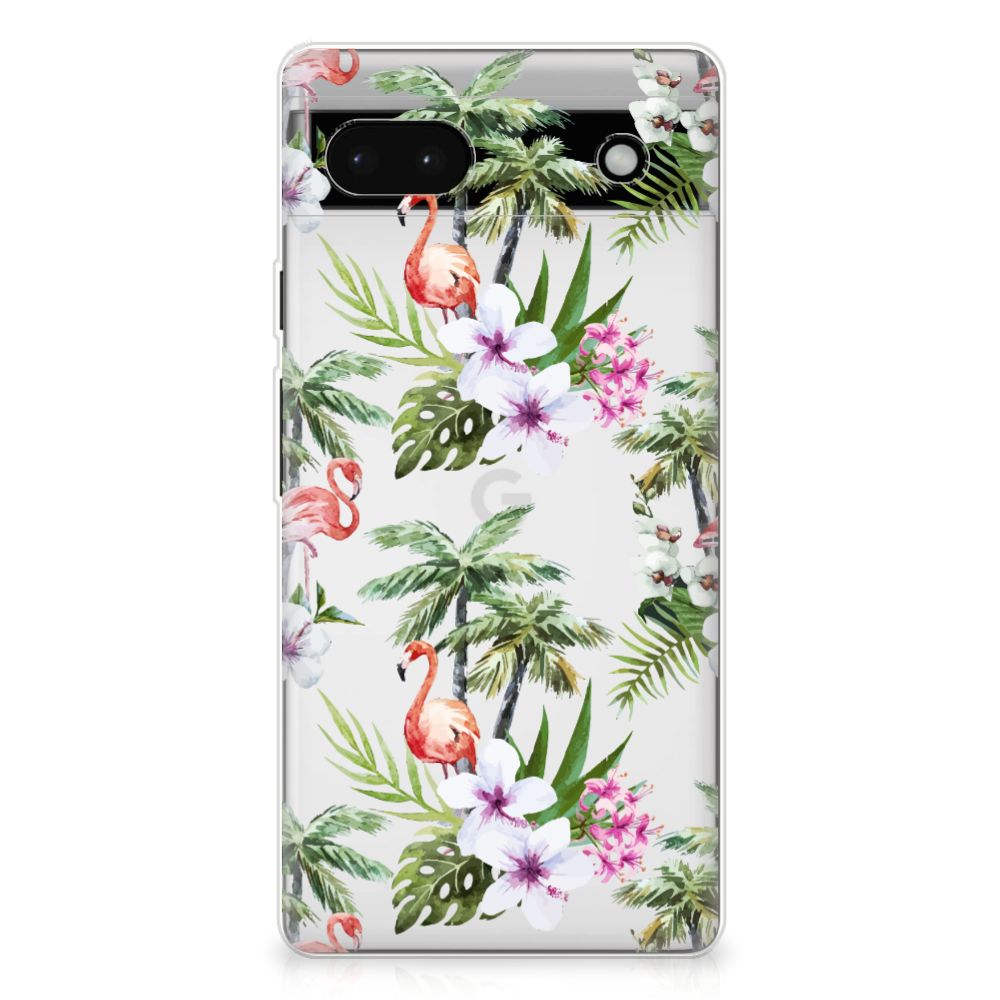Google Pixel 6A TPU Hoesje Flamingo Palms B2C Telecom