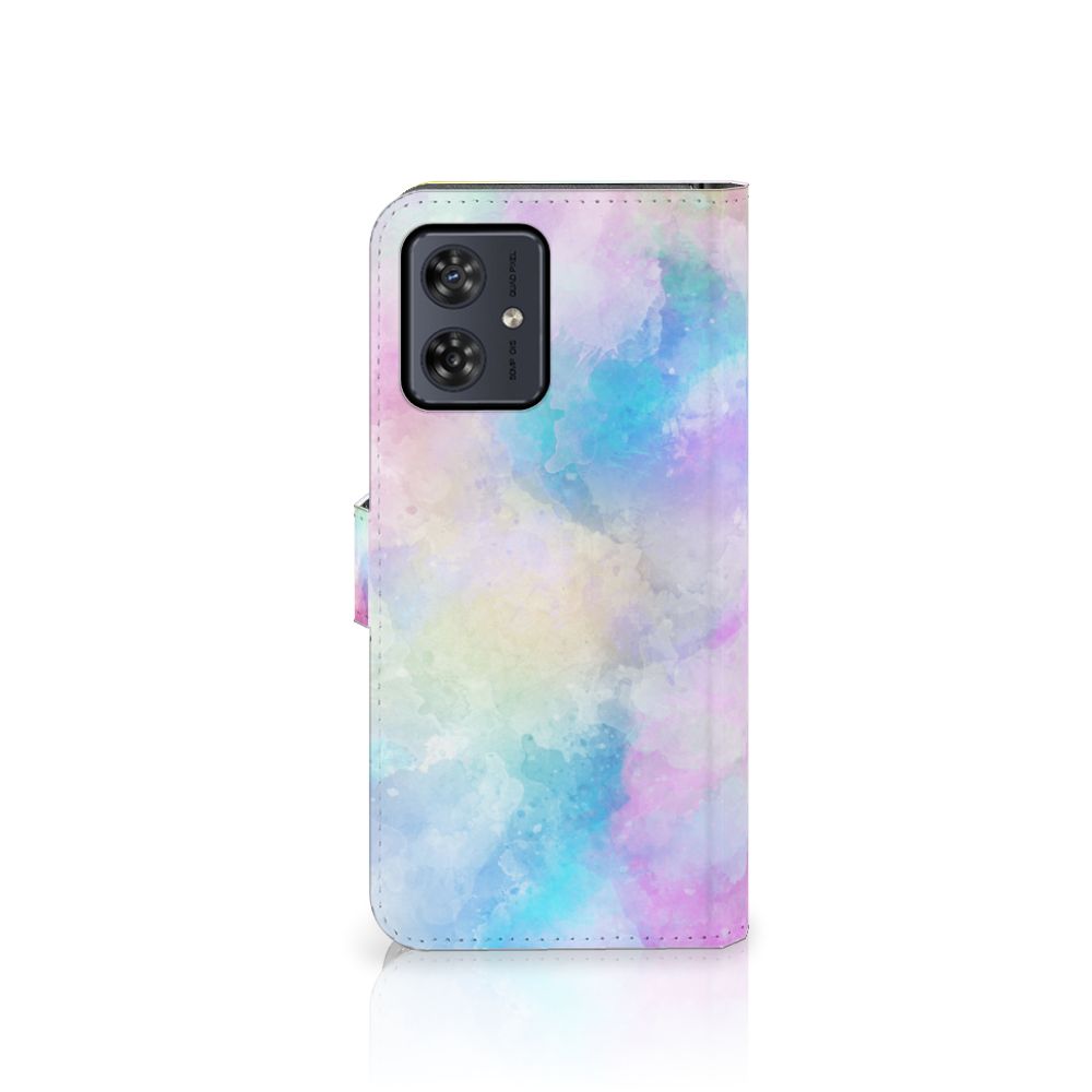 Hoesje Motorola Moto G54 Watercolor Light met pastelkleuren en unieke waterverf uitstraling.