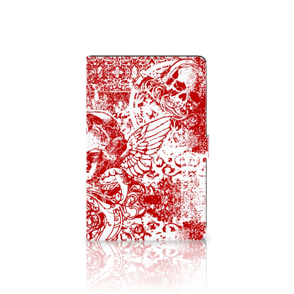 Tablettasje Lenovo Tab M10 Plus 3rd Gen 10.6 inch Angel Skull Rood