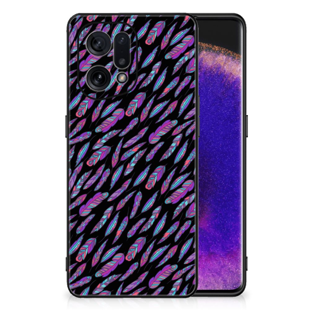 OPPO Find X5 Back Case Feathers Color