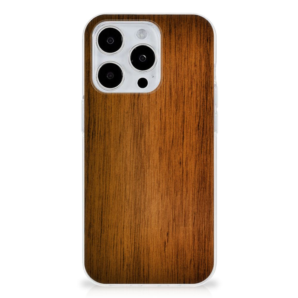 iPhone 15 Pro Max Bumper Hoesje Donker Hout