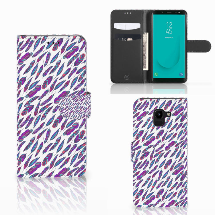 Samsung Galaxy J6 2018 Telefoon Hoesje Feathers Color