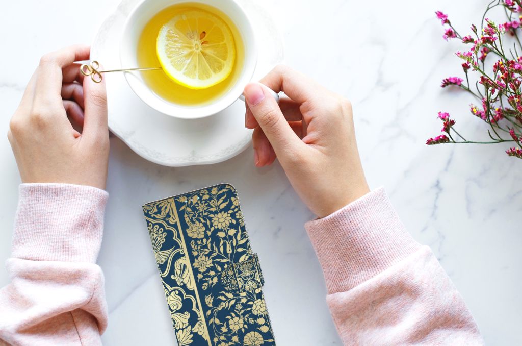 Samsung Galaxy A41 Hoesje Beige Flowers