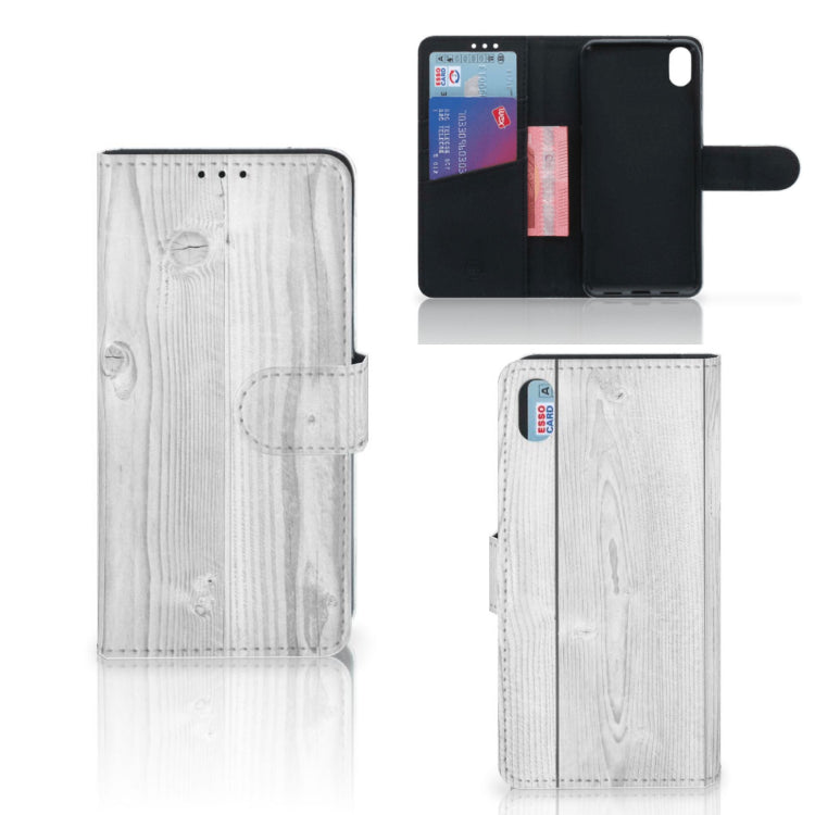 Xiaomi Redmi 7A Book Style Case White Wood