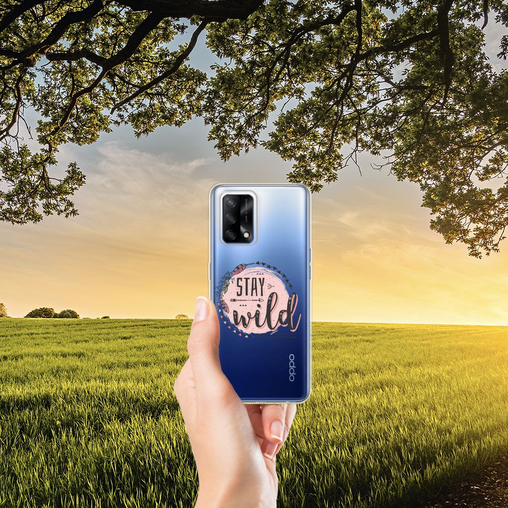 OPPO A74 4G Telefoonhoesje met Naam Boho Stay Wild B2C Telecom