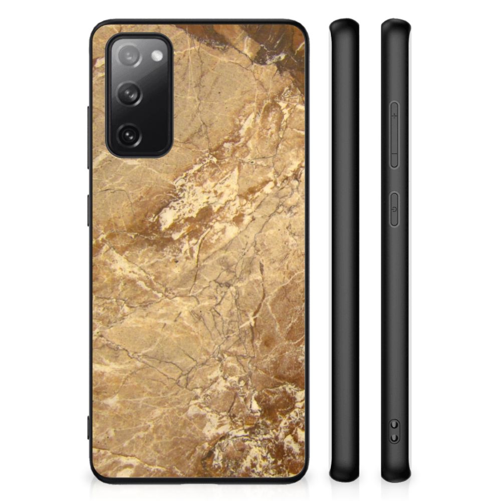 Samsung Galaxy S20 FE Marmeren Print Telefoonhoesje Marmer Creme B2C Telecom