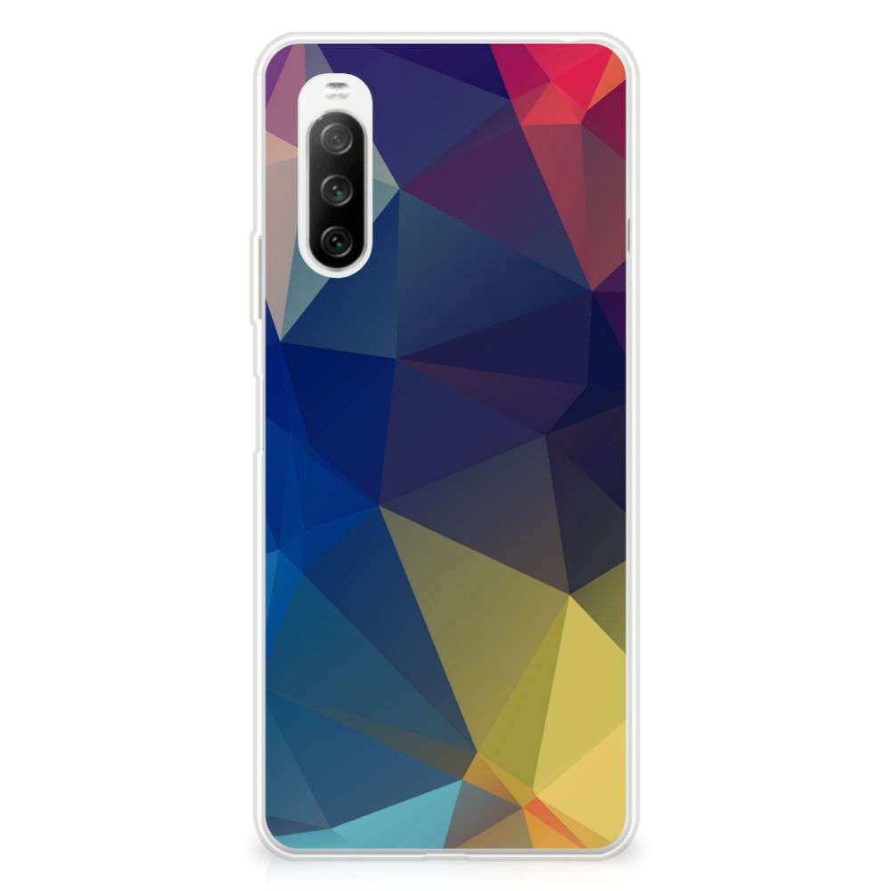 Sony Xperia 10 III TPU Hoesje Polygon Dark