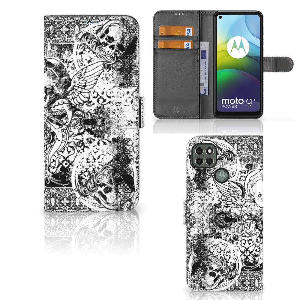 Telefoonhoesje met Naam Motorola Moto G9 Power Skulls Angel