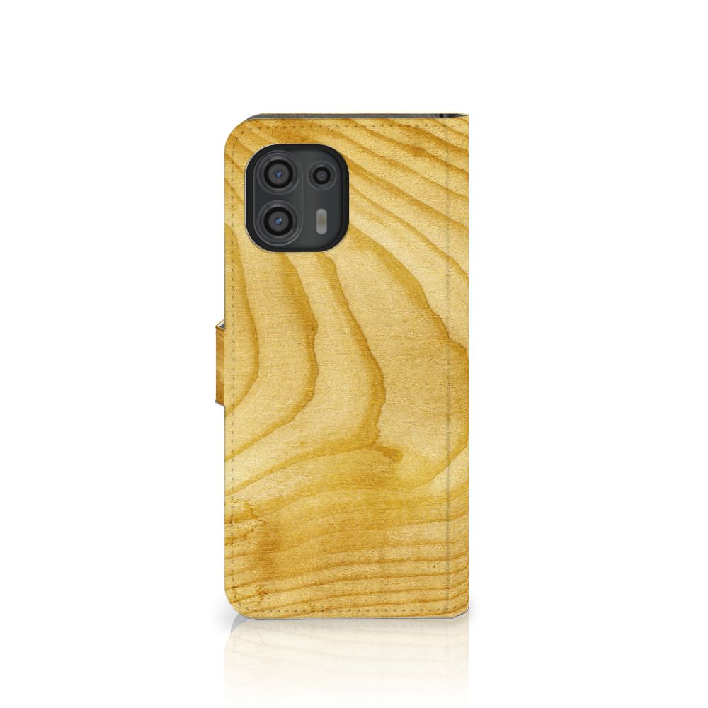 Motorola Edge 20 Lite Book Style Case Licht Hout