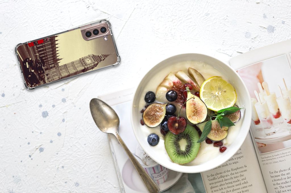 Samsung Galaxy S21 Plus Telefoonhoesje met valbescherming Londen B2C Telecom