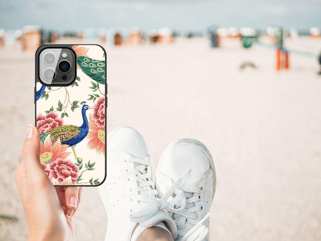 Dierenprint Telefoonhoesje voor iPhone 13 Pro Max Pink Peacock B2C Telecom