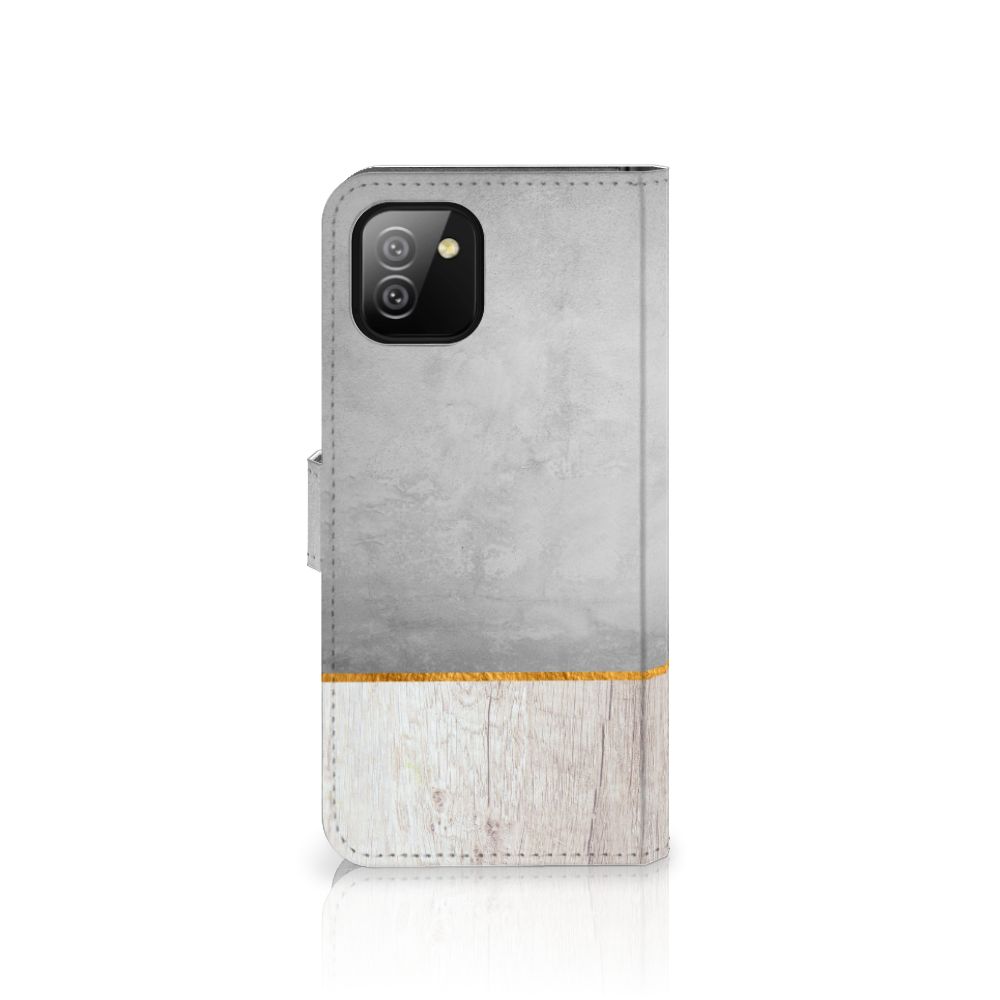 Samsung Galaxy A03 Book Style Case Wood Concrete