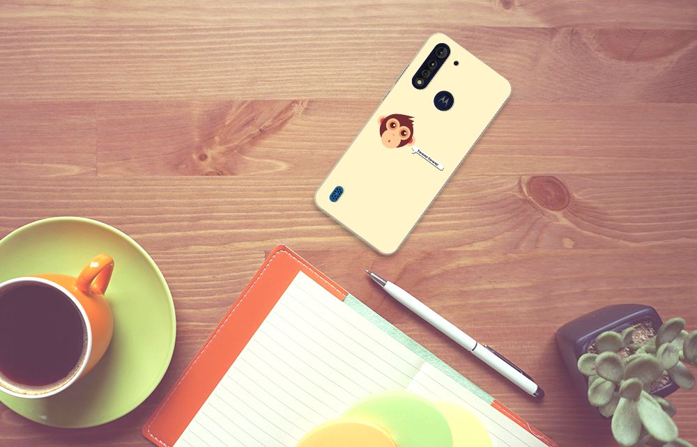 Motorola Moto G8 Power Lite Telefoonhoesje met Naam Monkey B2C Telecom