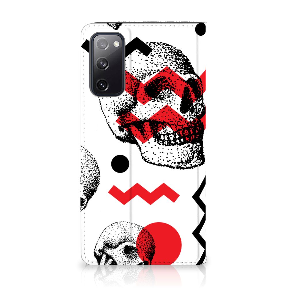 Mobiel BookCase Samsung Galaxy S20 FE Skull Red - B2C Telecom
