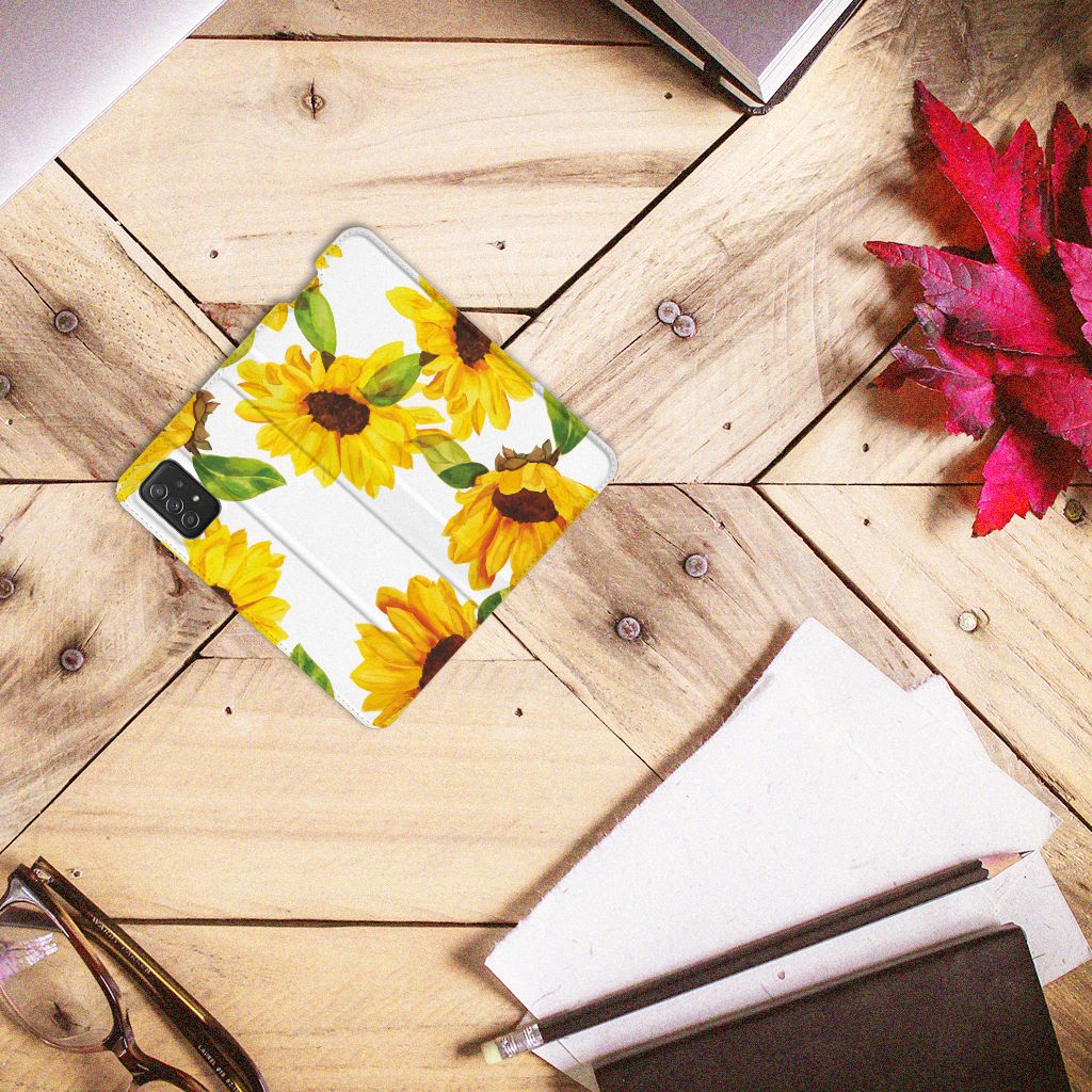 Smart Cover voor Samsung Galaxy A03s Zonnebloemen - B2C Telecom