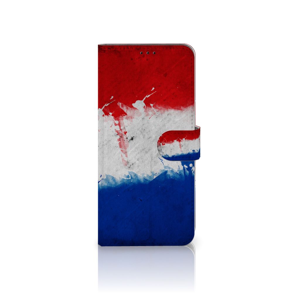 Motorola Edge 20 Pro Bookstyle Case Nederland met artistiek design van de Nederlandse vlag.