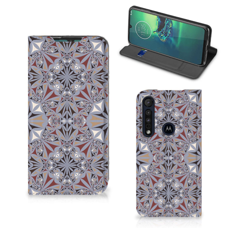 Motorola G8 Plus Standcase Flower Tiles