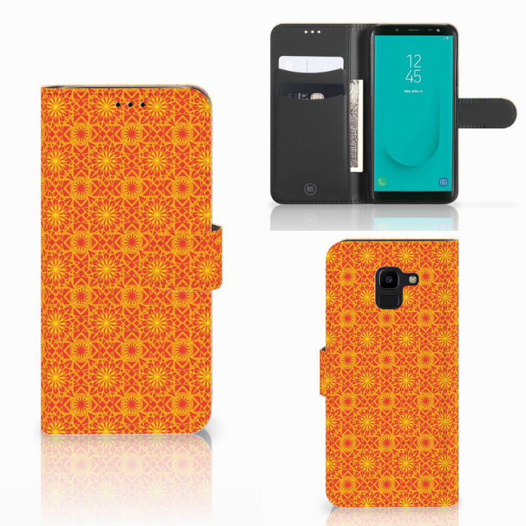 Samsung Galaxy J6 2018 Telefoon Hoesje Batik Oranje