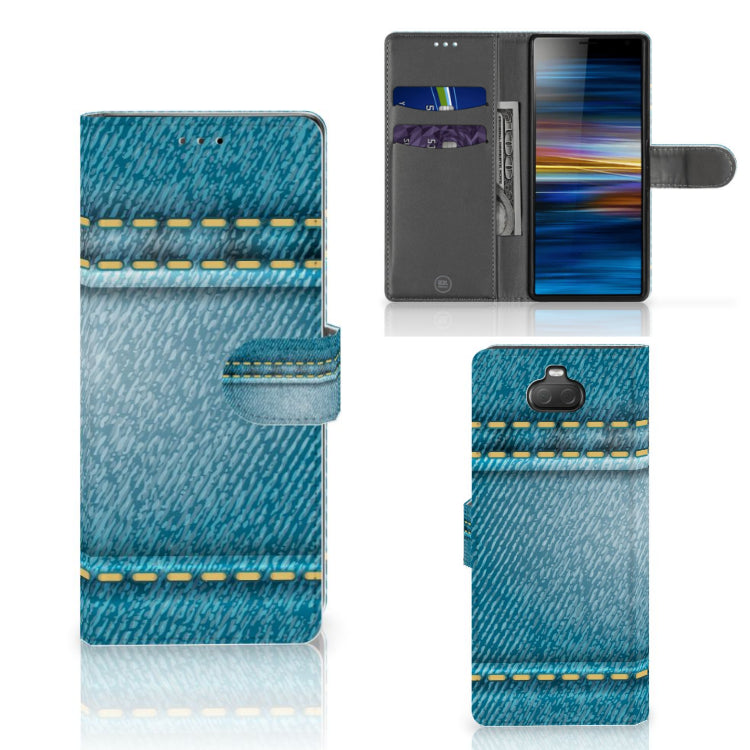 Sony Xperia 10 Wallet Case met Pasjes Jeans