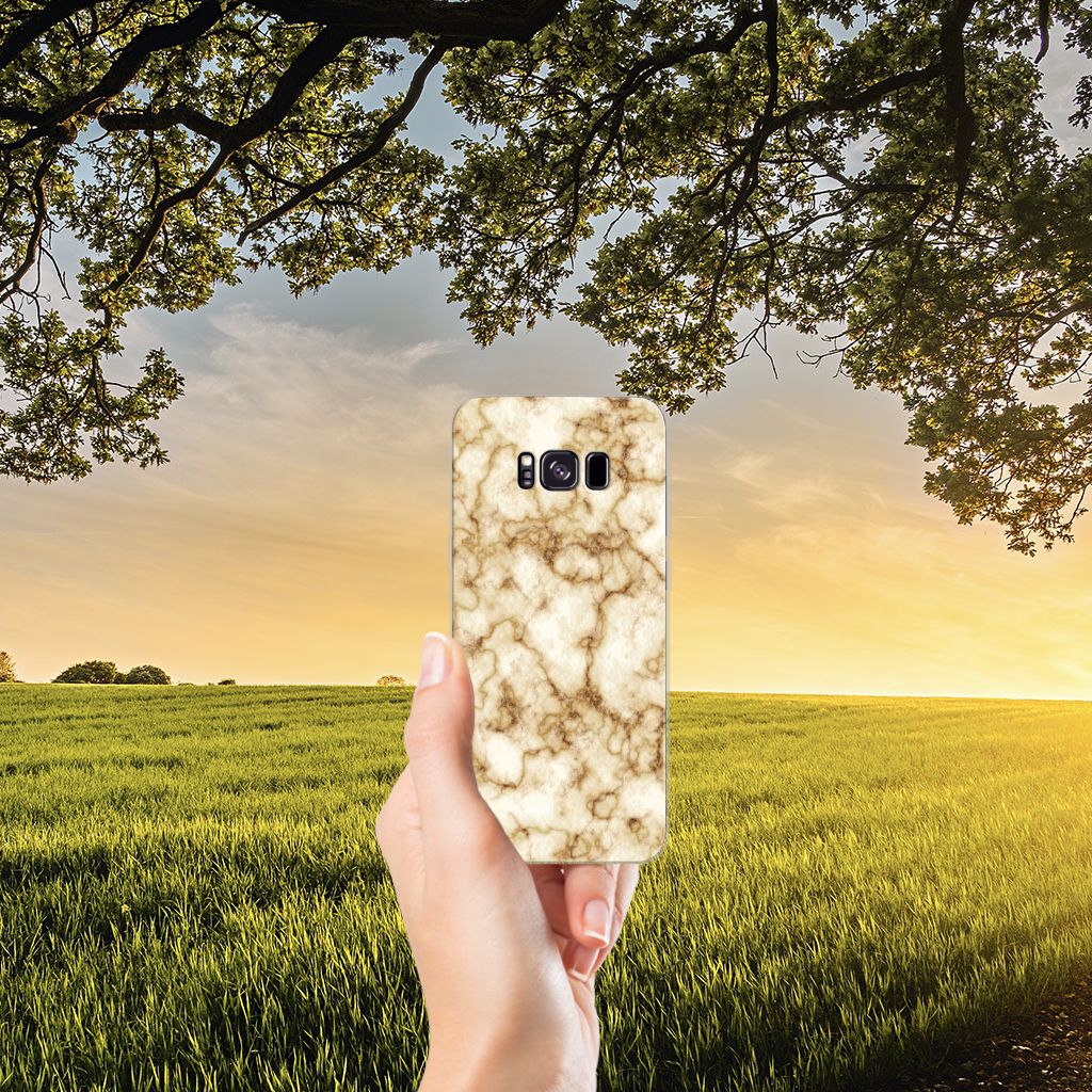 Samsung Galaxy S8 Plus TPU Siliconen Hoesje Marmer Goud