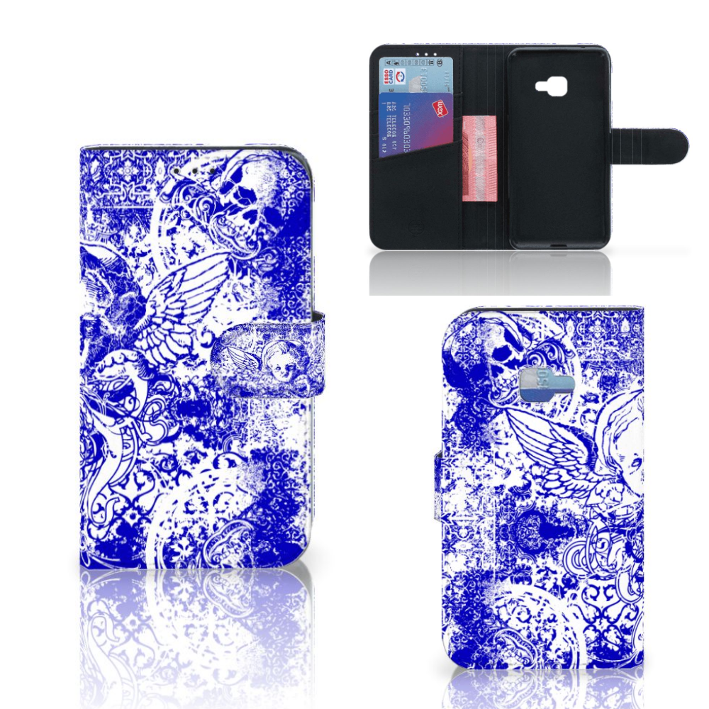 Telefoonhoesje met Naam Samsung Galaxy Xcover 4 | Xcover 4s Angel Skull Blauw