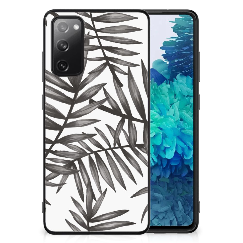 Samsung Galaxy S20 FE Bloemen Hoesje Leaves Grey B2C Telecom