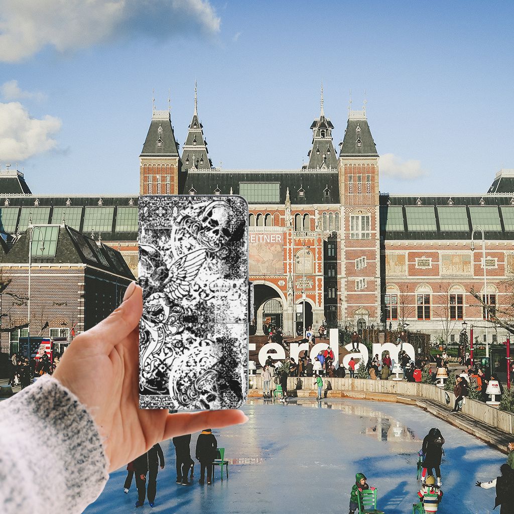 Telefoonhoesje met Naam Huawei P10 Lite Skulls Angel