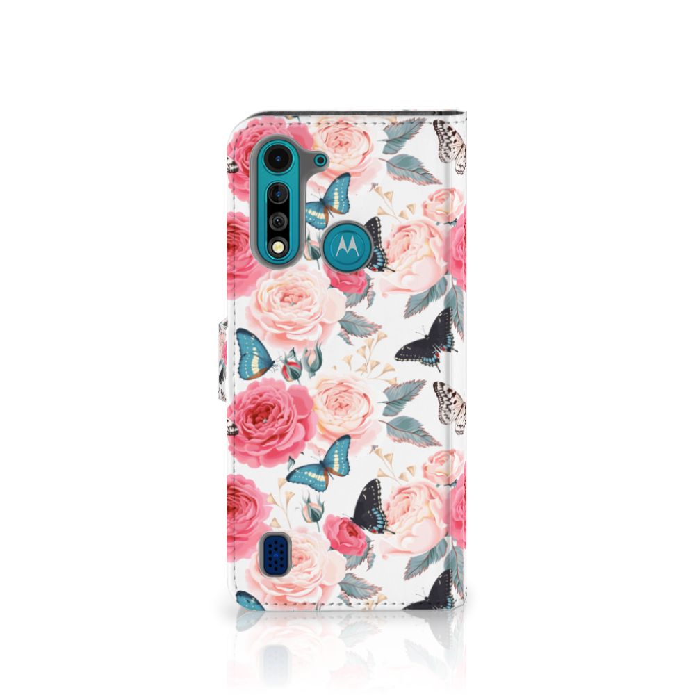 Motorola G8 Power Lite Hoesje Butterfly Roses