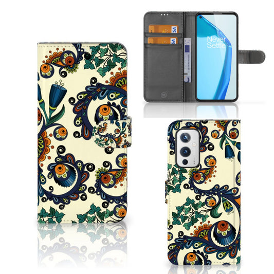 Wallet Case OnePlus 9 Barok Flower