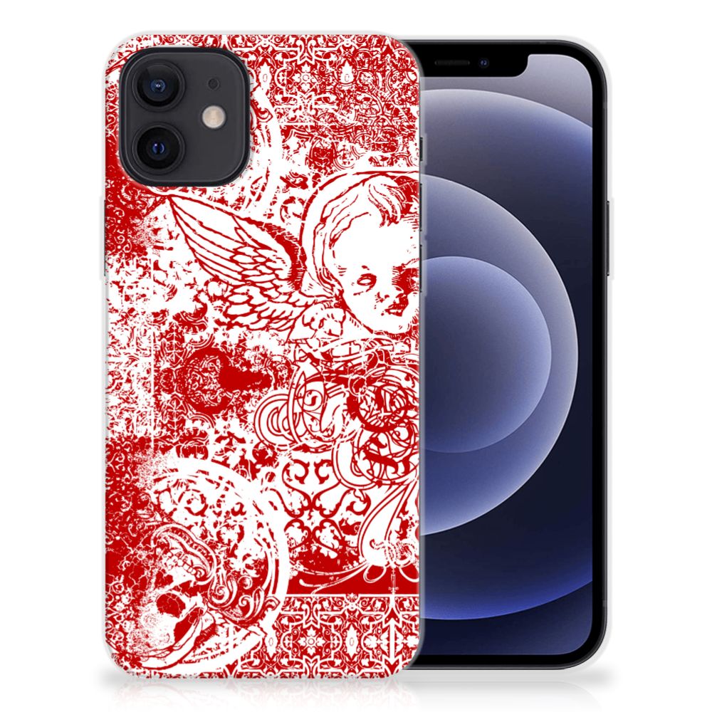 Silicone Back Case iPhone 12 | 12 Pro (6.1") Angel Skull Rood