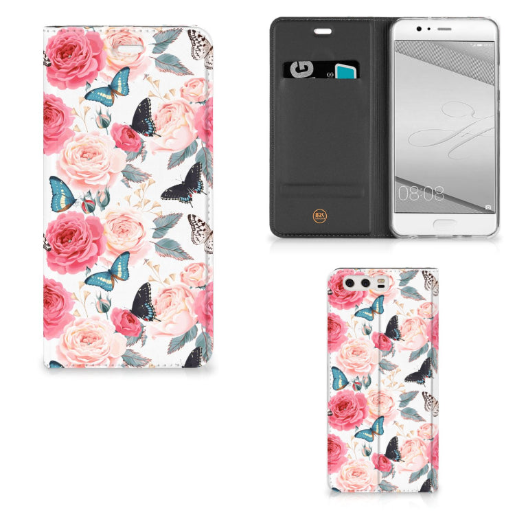 Huawei P10 Plus Smart Cover Butterfly Roses