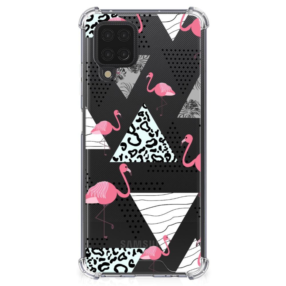 Samsung Galaxy A12 Case Anti-shock Flamingo Triangle