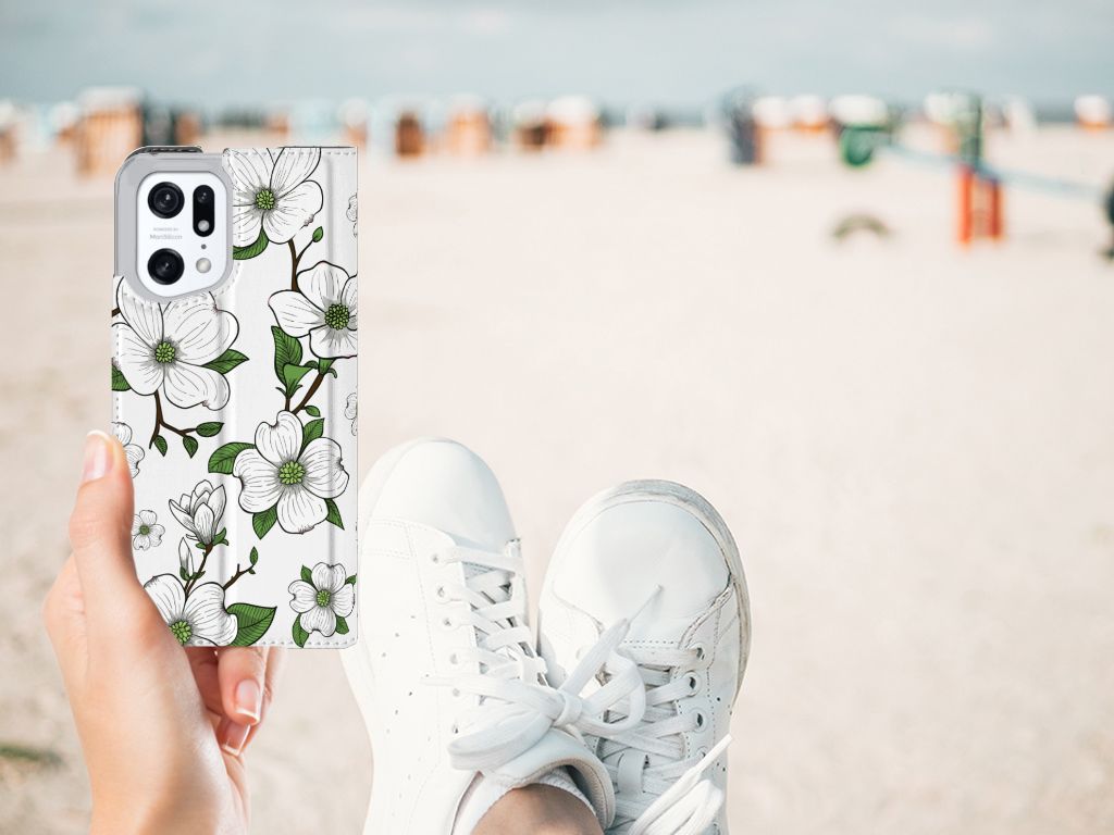 OPPO Find X5 Pro Smart Cover Dogwood Flowers - B2C Telecom