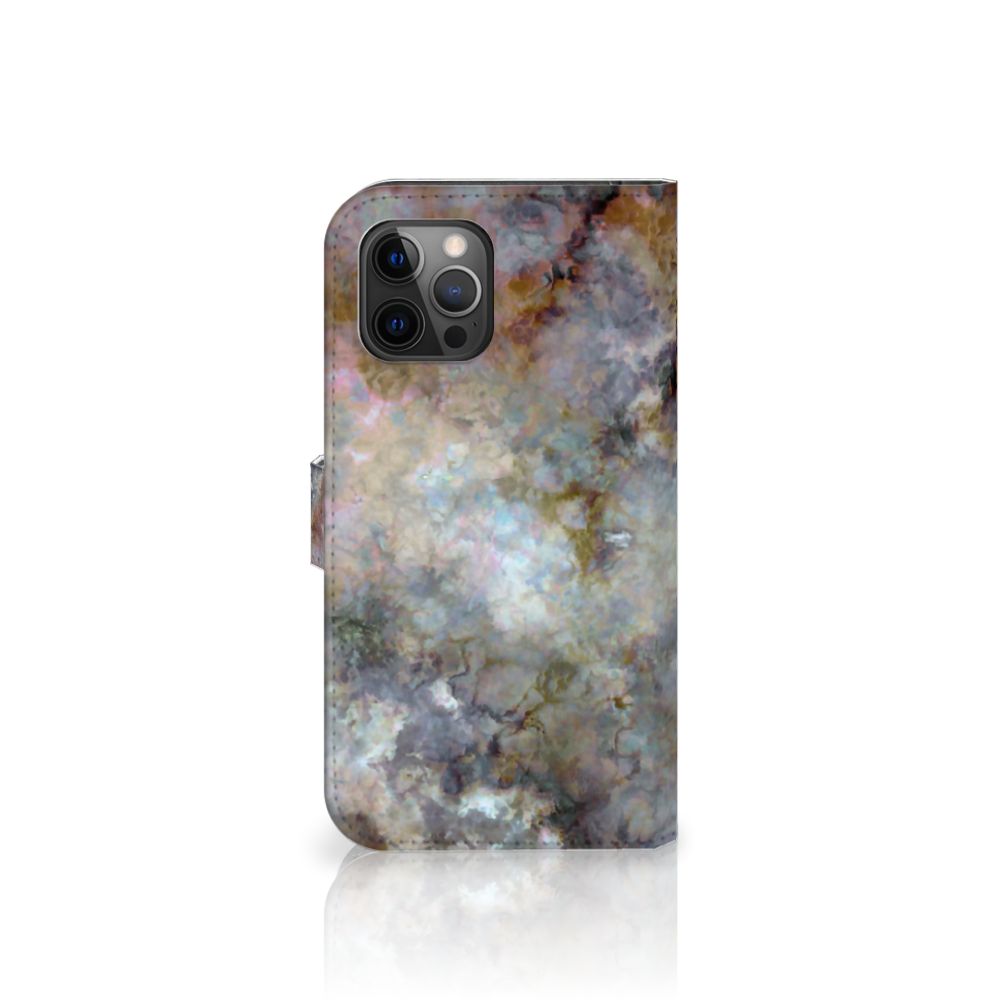 Apple iPhone 12 Pro Max Bookcase Marmer Grijs