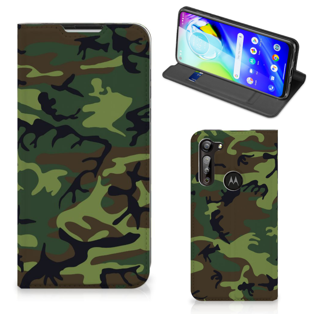 Motorola Moto G8 Power Hoesje met Magneet Army Dark - B2C Telecom