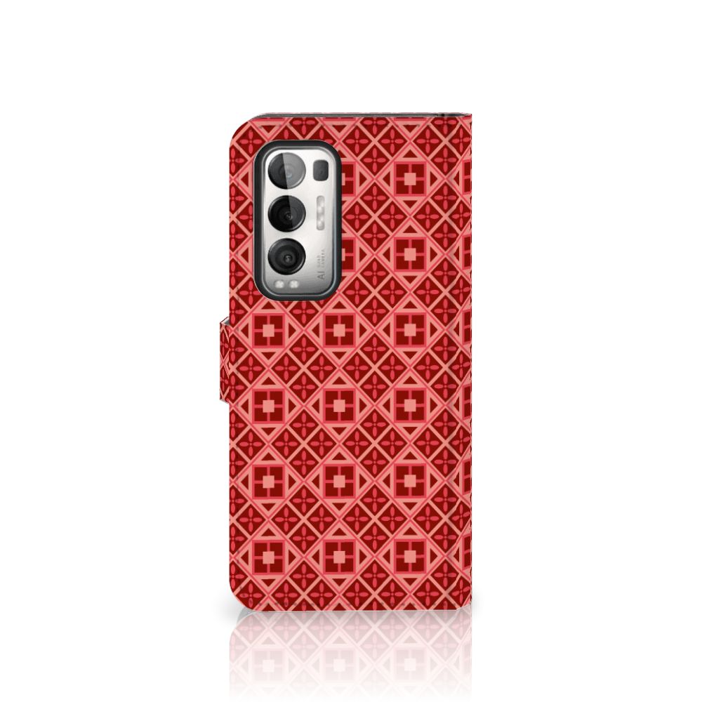 OPPO Find X3 Neo 5G Telefoon Hoesje Batik Rood